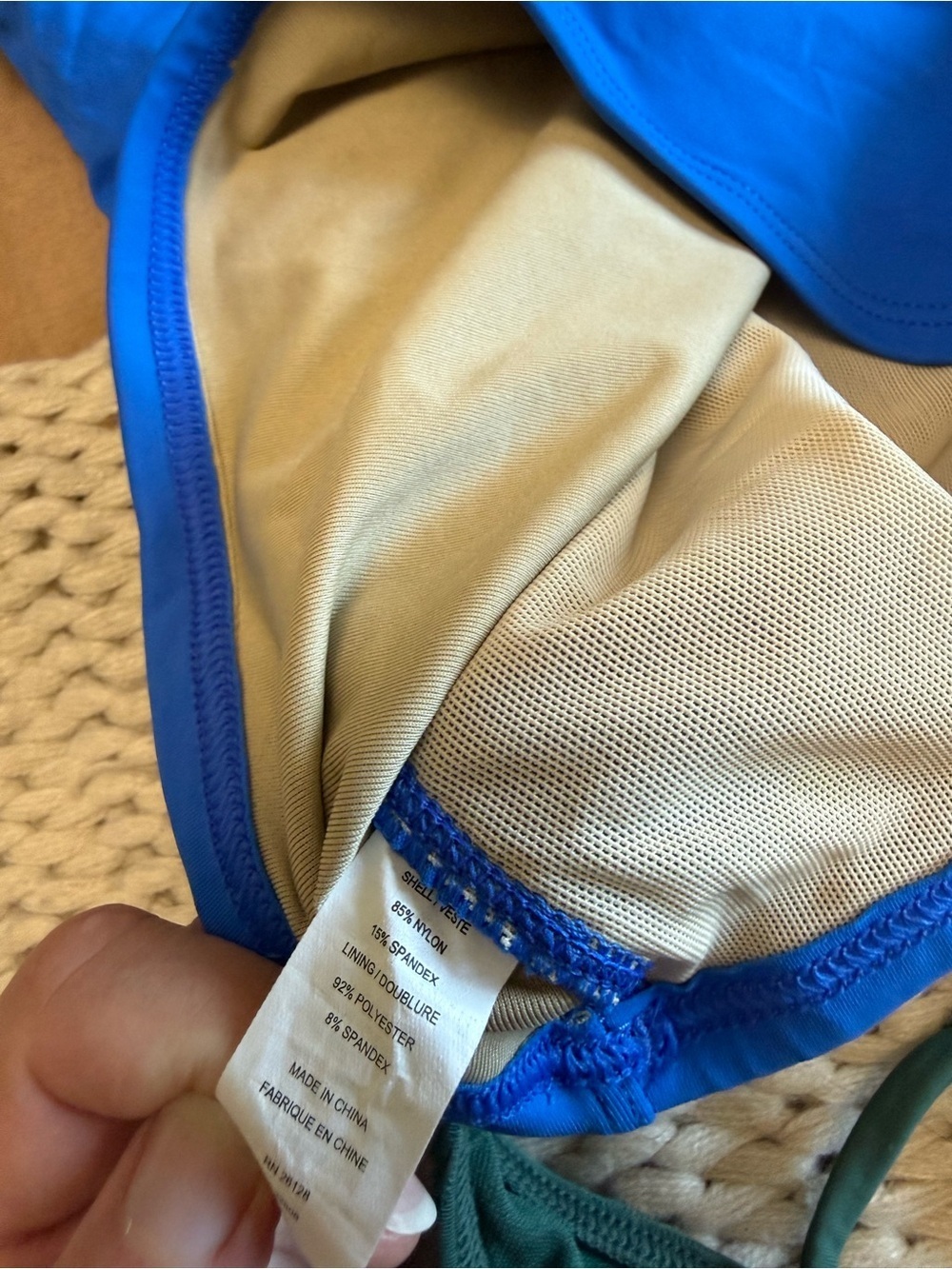 Bundle of Royal Blue Tankini Top & Forest Green Bikini Top Set - Picture 3 of 7